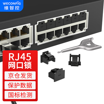 Weizhikong network port lock network port blocker network port dust plug network cable port plug plug removable sealing plug outer cover/black (100 pieces + 2 tools)