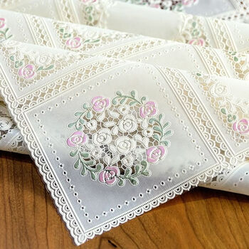 Fantasy tablecloth, no-wash coffee table, tablecloth cover, dining table mat, tabletop film, colored gold pearl powder/lace 60x120cm, environmentally friendly, odorless, waterproof and oil-proof