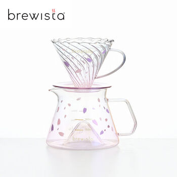 Brewista hand-brewed coffee filter cup v60 filter cup heat-resistant glass sharing pot hand-brewed set series sakura powder filter cup + hill pot