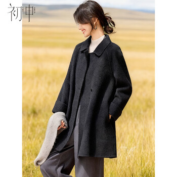 Chushen autumn and winter new year's wear annual meeting wool coat women's 70% sheep wool women's mid-lapel loose double-sided woolen coat s54c090