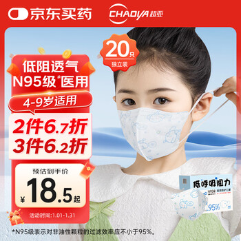 Chaoya low respiratory resistance medical protective mask size mask anti-allergic dustproof independent packaging 20 pieces/box