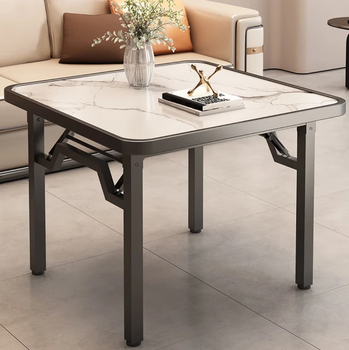 Jingcai dining table folding table household small apartment dining table mahjong table outdoor square table jzp12 white texture 100cm