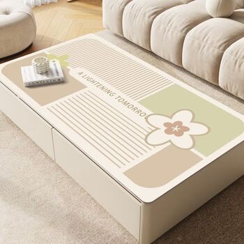 Yong huan coffee table mat is oil-proof and waterproof, and can be cleaned with just one swipe. no-wash anti-scalding insulated tablecloth. light luxury and high-end protective mat. yoyo and flower-a 90*180cm