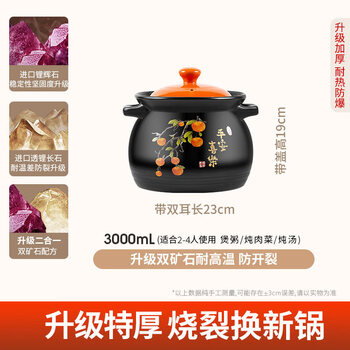 Zwilling (zwilling) german quality same style casserole stew pot household gas high temperature resistant ceramic soup pot dry burning non-crack gas stove ping'an xile non-stick stew pot / cracked lifetime replacement (recommended 2 3l