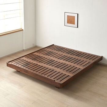 Jia senon north american black walnut suspended bedside bed all solid wood tatami double simple log bed frame rounded corner short bed 900mm*1900mm fas all north american black walnut no auxiliary materials mortise and tenon + mute + suspension