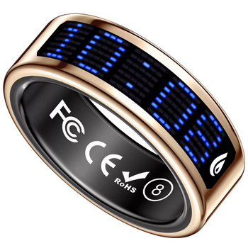 He jiagong november 2025 screen display smart ring remote control brush heart rate exercise blood oxygen pressure sleep monitoring gold no. 8