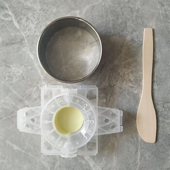 Shantou lincun large stuffed dumpling artifact new imitation manual automatic cutting and fried dumplings dumpling mold household kitchen tools patented new style + skin slicer + stuffing spoon medium size