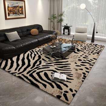 Fantasy living room carpet new light luxury high-end sofa coffee table blanket bedroom bedside blanket large area full floor mat leopard print no. 1 300cmx450cm suitable for large living rooms