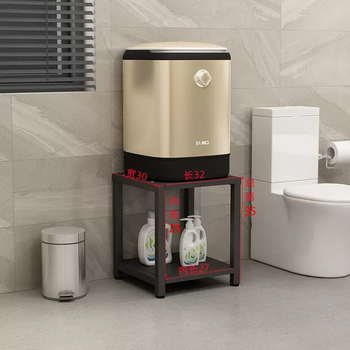 Yusenyi can customize bathroom storage rack, raised base, multi-layer washbasin rack, small washing machine stand, moisture-proof base (with steel plate), black 2 layers, 32cmx30cmx35cm, 2cm