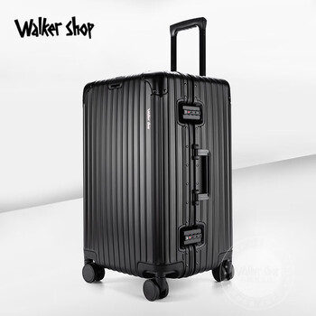 Walker shop brand new suitcase, aluminum-magnesium alloy, 37-point large-capacity password box, business travel trolley case, black 32 inches