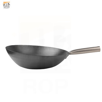 Ropnew hand-made yamada industrial manufacturing hanako + iron pan wok uncoated, suffocated and not easy to rust 30cm 30cm