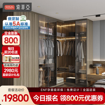 Sophia wardrobe customized modern simple style bedroom wardrobe cloakroom whole house cabinet customized package 19800 22 square meters whole house cabinet