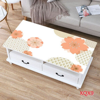 Fantasy new chinese style simple tablecloth waterproof and oil-proof no-wash soft glass printed coffee table mat plastic pvc table mat cover plutonium table mat size 60x120cm opaque xqx9