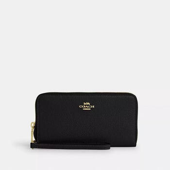 Coach women's long wallet large capacity storage built-in coin pocket card separated storage cell phone storage space black