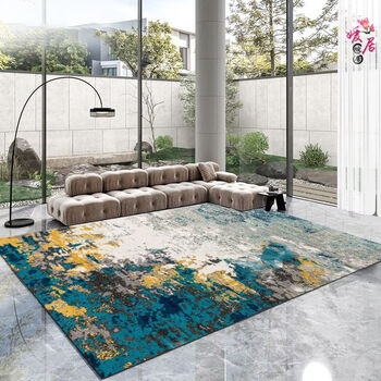 Fantasy carpet living room modern simple color striped nordic light luxury style coffee table carpet american sofa bedroom home bedding width 2 long 3 meters loop cotton bottom gold aj9