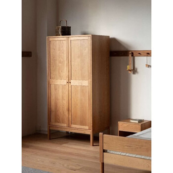 Fantasy japanese cherry wood solid wood wardrobe log style skeleton line wardrobe storage locker home bedroom flat door cabinet cherry wood 90x60x185 fully equipped