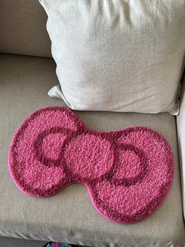 Yusenyi mpgood black pink hellokitty cute cat water-absorbent non-slip room bathroom carpet pink bow 30x50cm