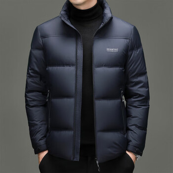 Kbxng new jacket stand collar winter fashion casual warm bread clothes jacket shopping mall same style blue m 170