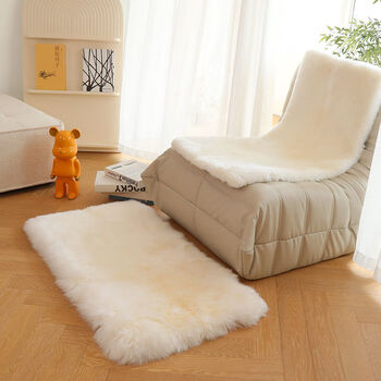 Fantasy long hair bedroom rug bedside rug shoe stool cushion rectangular rug foot rug color (short wool/leftover splicing) 40x60cm