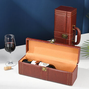Fantasy red wine packaging gift box, single leather box, lafite wine box, 1 wooden box, leather case, single wood grain, no wine utensils
