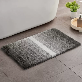 Yusenyi absorbent floor mat bathroom toilet door winter bathroom toilet non-slip mat household door mat toilet foot mat striped gray short hair 50x80cm