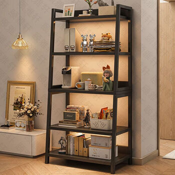 Fantasy home storage bookshelf integrated wall-to-ceiling storage shelf children's picture book shelf living room simple bookcase storage shelf 5 layers + white 50 + 120