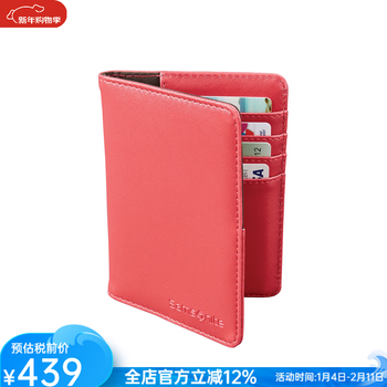 Samsonite women's wallet barbie pink multi-slot portable card holder gift for girlfriend bus card holder coin purse 477860 coral