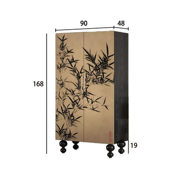 Yonghuanzi wardrobe bedroom cloakroom cabinet decorative cabinet storage side cabinet 168x48x90 square wardrobe (pine wood) cost-effective 2 doors