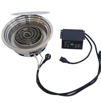 Commercial stainless steel upper row electric grill charcoal to electric directly replaced korean heating tube round barbecue meat stove 295 electric grill