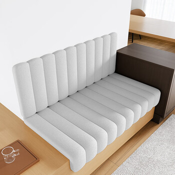 Wing fantasy disposable teddy velvet card seat cushion, backrest, shoe cabinet, sponge cushion, custom-made soft bag, shoe stool cushion, sofa cushion, custom-made teddy velvet light gray, thickness/cushion/backrest can be customized