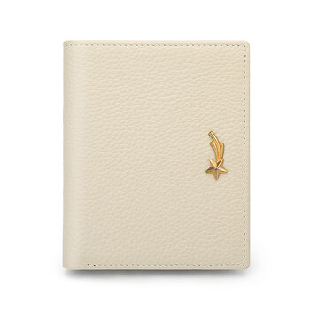 Scarecrow wallet women's new genuine leather niche wallet women's cowhide simple wallet coin purse girls card holder off-white - vertical style a