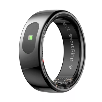 He jiagong r08qring waterproof touch body temperature detection sleep blood oxygen photography smart ring no. 8 black