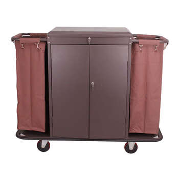 Hotel room with door, cover and lock, hand push linen cart, cleaning service cart, cleaning work cart (painted) 1400x450x1100