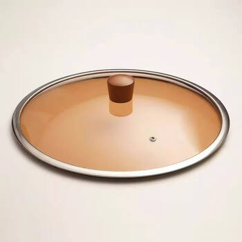 Shijanu stainless steel pot lid 32cm34cm household transparent glass new style brown 32 1