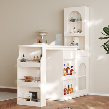 Zhaixingju french cream style home solid wood living room small apartment bar rack integrated multi-functional storage wine cabinet customization 100 long 108 high * single door