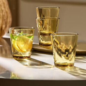 Corning crystal series water cup set 4-piece set 260ml high-value glass cup tea cup coffee cup milk tea cup