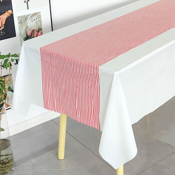 Fantasy tablecloth rectangular late night bbq lobster shop food stall restaurant hotel round table tablecloth thick stone cloth red stripes 1.2x1.2m 10 sheets