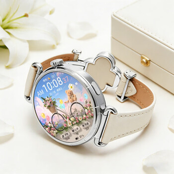 Huawei fashion goddess exclusive huawei gt6 smart watch flagship new bluetooth phone watch sports healthy heart rate mood detector women's birthday valentine's day gift couture four-leaf clover streamer purple + white magnetic strap fashion new products