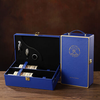 Fantasy wine double gift box piano wooden box lafite red wine two-pack packaging box blue new double lafite special