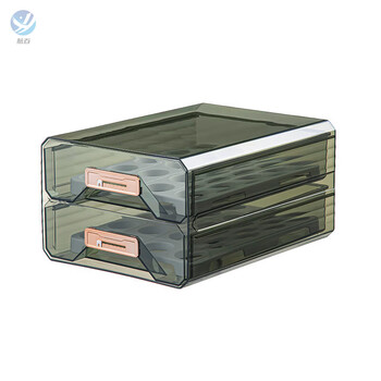 Guig german egg storage box refrigerator drawer-type fresh-keeping food-grade special egg storage box dark green_double layer can hold 40 pieces_food-grade pet material