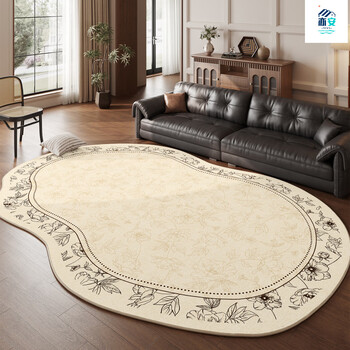 Blanket source high-end irregular carpet living room french retro no-wash wipeable bedroom floor mat second-hand special-shaped sofa bedside mist rose-21225 300cm*400cm no formaldehyde, no odor