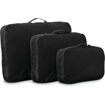 Samsonite men's storage bag compresses storage space and optimizes content with visible locking black polyester material black