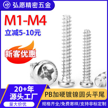 得力淬火加硬十字自攻螺丝12334平尾螺钉 m1.2*6(1千个)