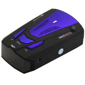 English and russian multi-band v7 vehicle-mounted early warning radar simple car anti-radar detector mobile speed measurement driving record blue