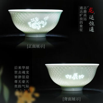 Fantasy jingdezhen zodiac bowl white linglong porcelain rice bowl tableware chinese household underglaze color high temperature ceramic internet celebrity model linglong chenlong single