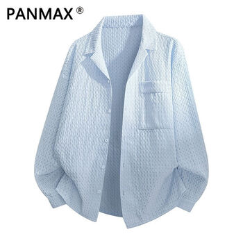 Panmax trendy brand men's jacket, retro niche casual jacket, versatile trendy and fashionable men's jacket, blue l, recommended 110-125 catties