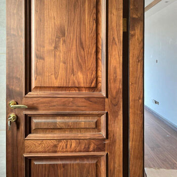 Jianyimao new chinese style north american black walnut log painted door room door silent bedroom door full solid wood door manufacturer customized north american black walnut door