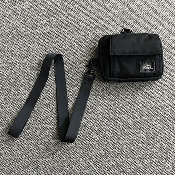 Japanese small bag wallet trendy brand for men and women nylon casual short coin purse cute card holder mini small wallet black d buckle lanyard version