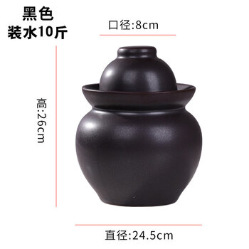 1 jingdezhen pickle jar household earthenware pickle pickle jar ceramic old-fashioned sichuan thickened east upgraded model 10 pounds (matte black) thickened - free chopsticks clip