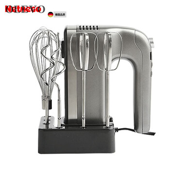 Olevo german imported quality egg beater household electric high-power baking special milk frother commercial automatic stirring silver gray 304 stainless steel six rods + base